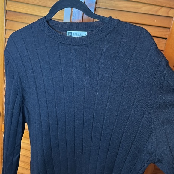 Bachrach 100% Merino Wool Black Crewneck Sweater – Made in Italy (L) - Picture 10 of 11